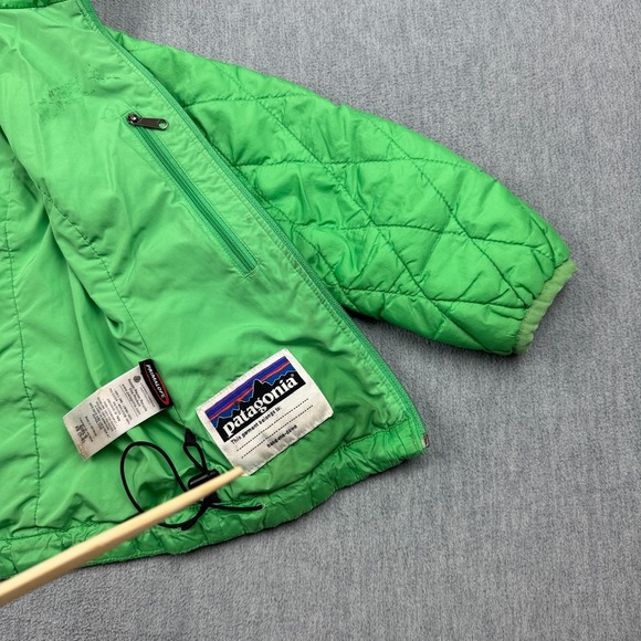 Patagonia Jacket Girls XS 5/6 Green Nano Puffer Full Zip Primaloft Mock Neck - Picture 12 of 16